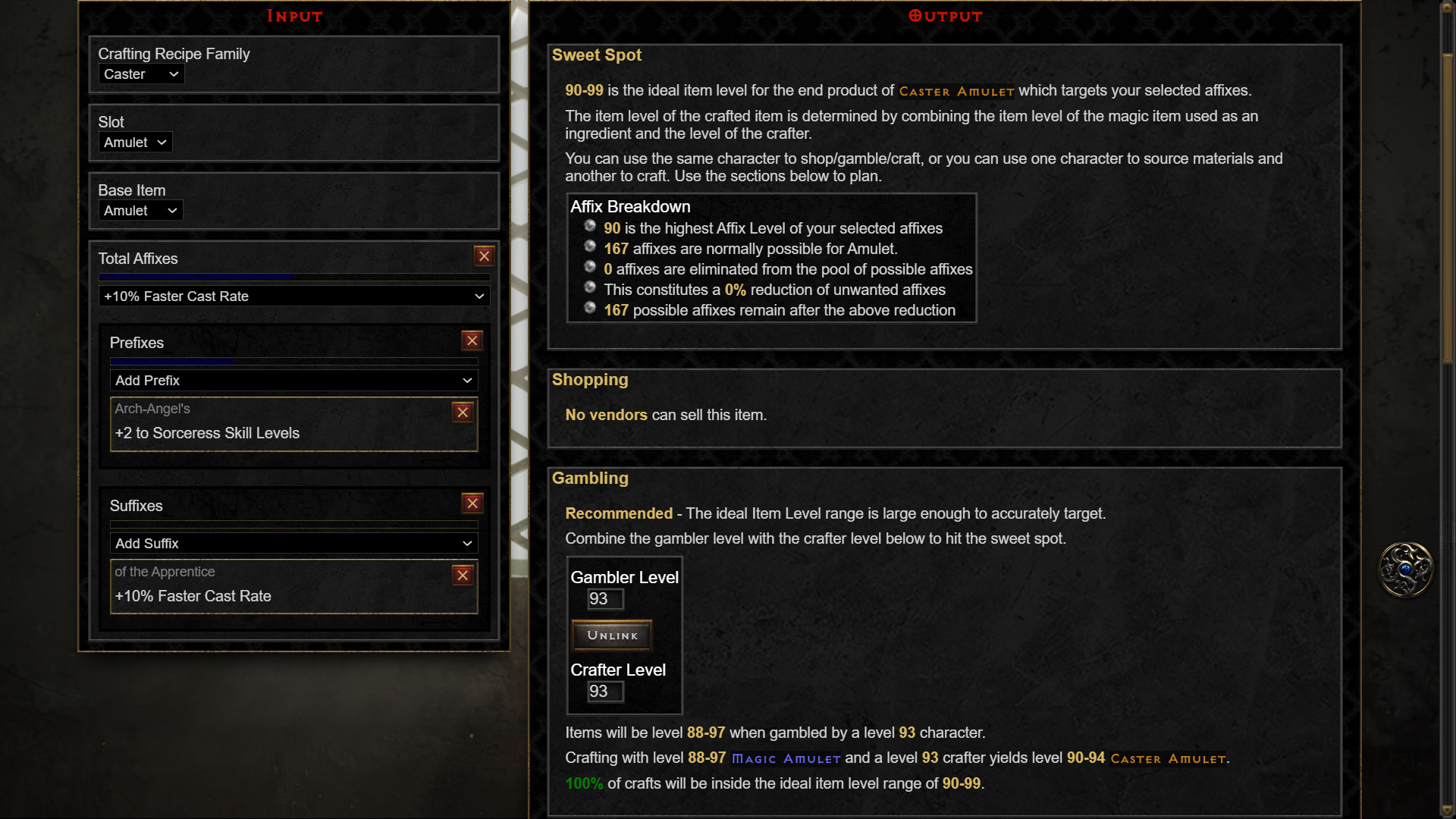 Screenshot of Browse All Items Page